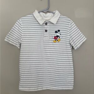Disney White Striped Polo with Character Design